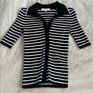 Madewell Striped Short Sleeve Sweater Top